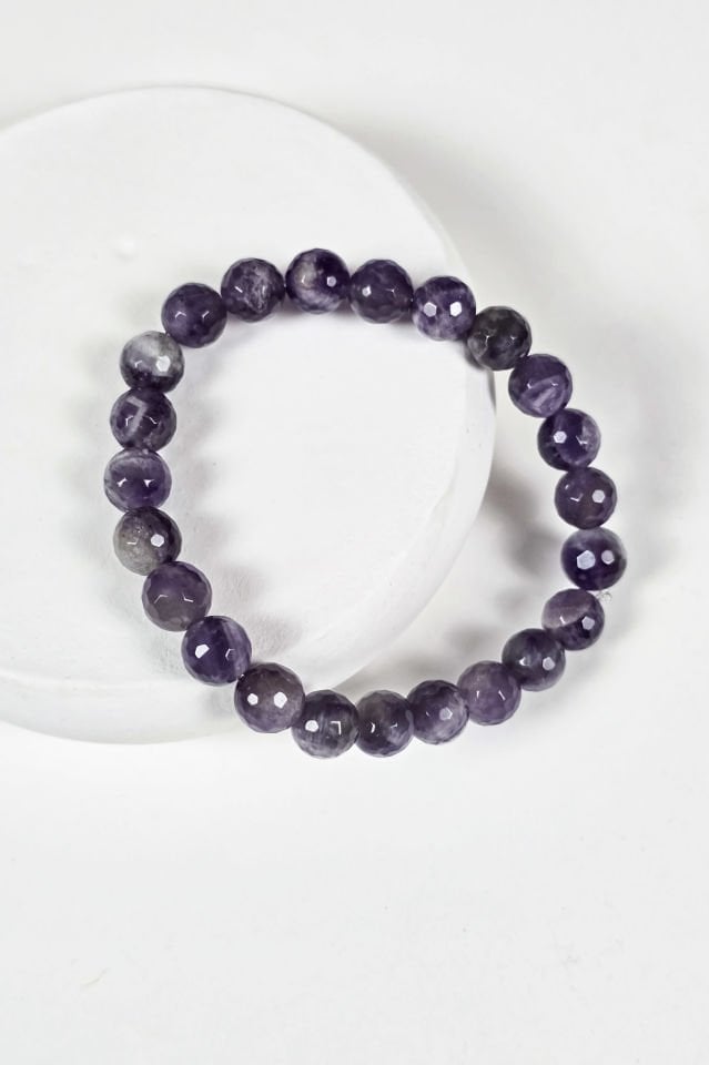 Ametist Bileklik Erkek (6.ve 7.  Çakra /Üçüncü Göz ve Tepe Çakra Taşı)