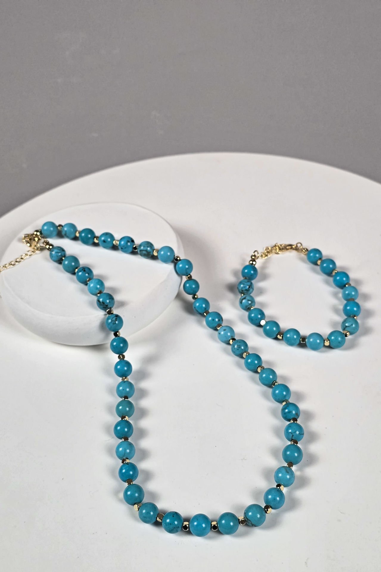 Turkuaz Kolye Bileklik Set (5.Çakra/Boğaz Çakrası)