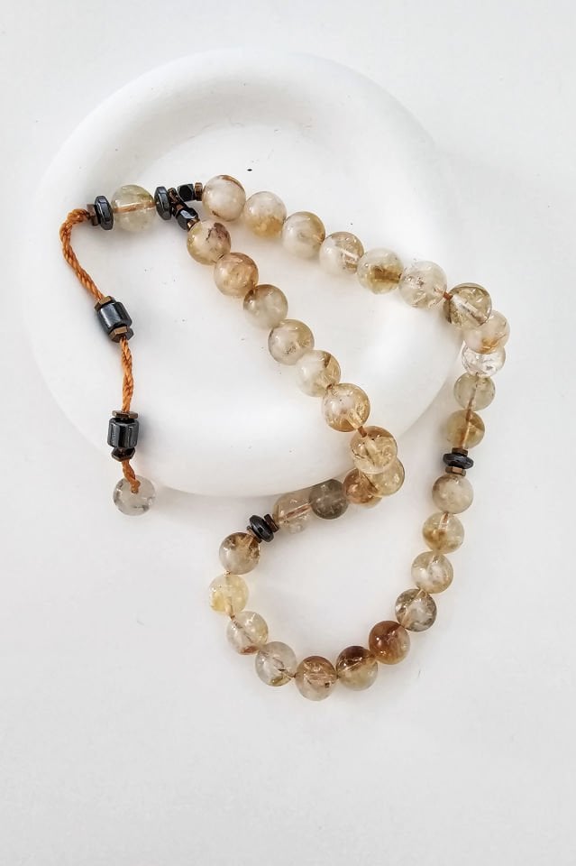 Sitrin Doğal Taş Tespih (3. Çakra / Solar Pleksus)