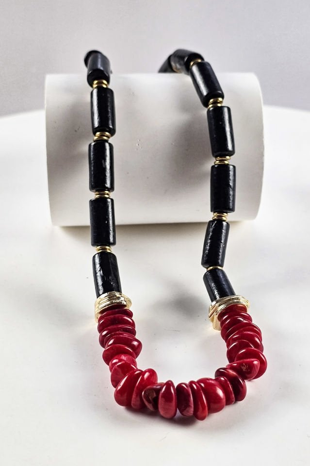 Inferno Oniks&Mercan Kolye