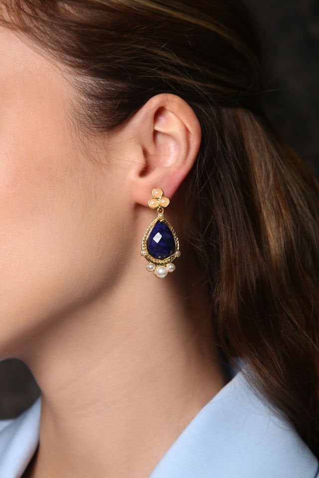 Mavi Asalet Lapis Lazuli Küpe