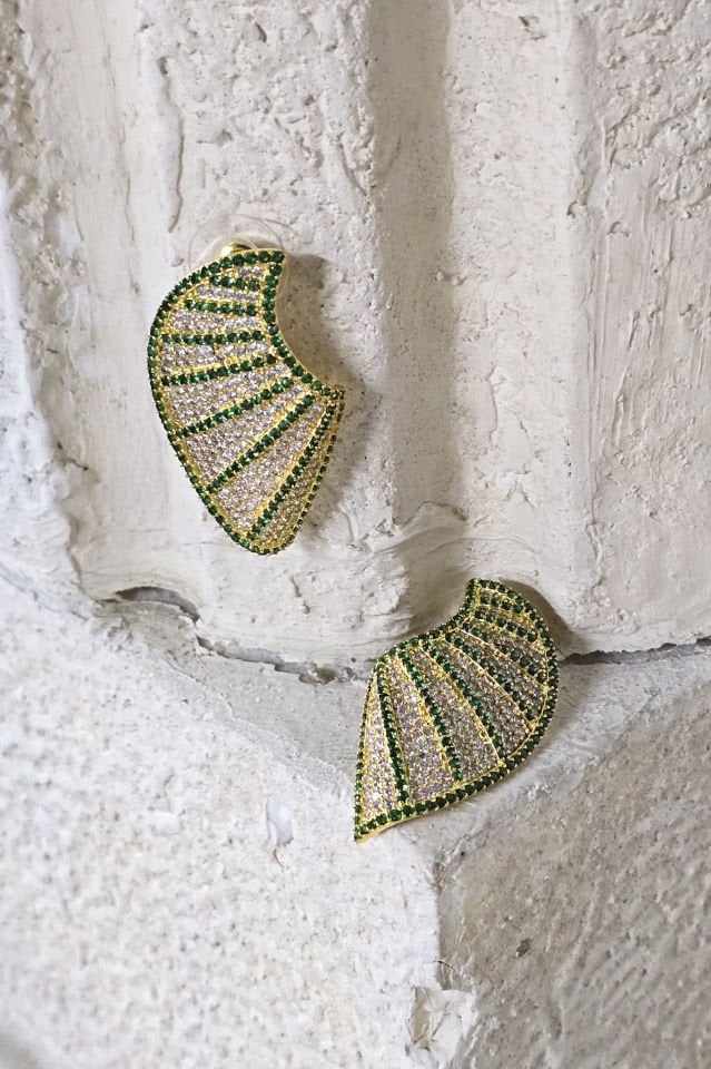 Işığın Kanatları Küpe Yeşil