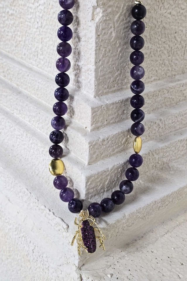 Mor Tılsım Ametist Kolye (6.ve7.Çakra / Üçüncü Göz ve Tepe Çakrası )