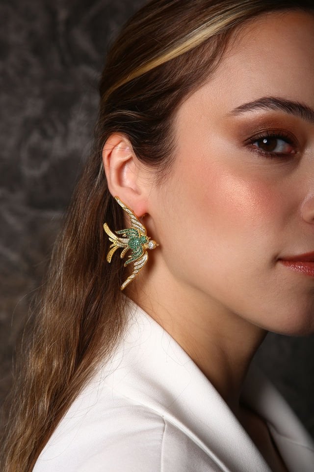 Kırlangıç Zirkon Taşlı Küpe