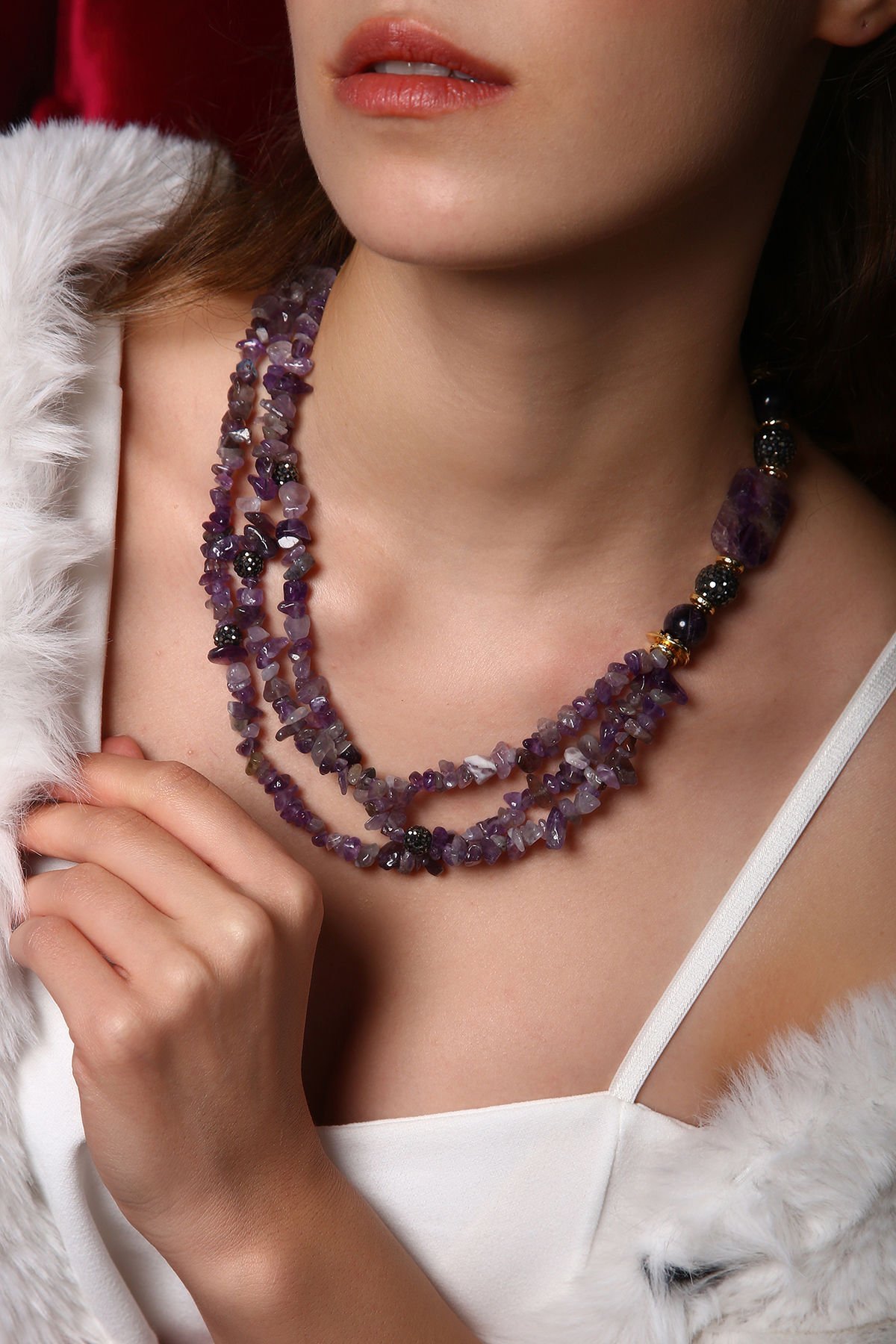 Mor Yankı Ametist Kolye (6.ve7.Çakra / Üçüncü Göz ve Tepe Çakrası )