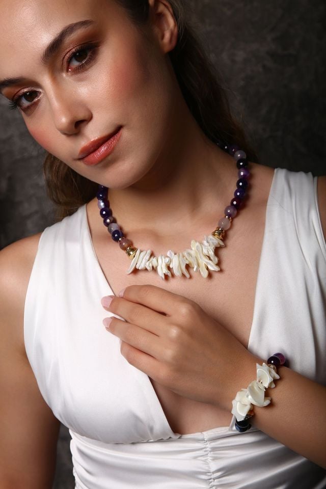 Ay Işığı Ametist Kolye (6.ve7.Çakra / Üçüncü Göz ve Tepe Çakrası )