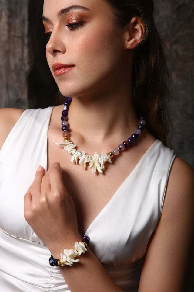 Ay Işığı Ametist Bileklik (6.ve7.Çakra / Üçüncü Göz ve Tepe Çakrası )