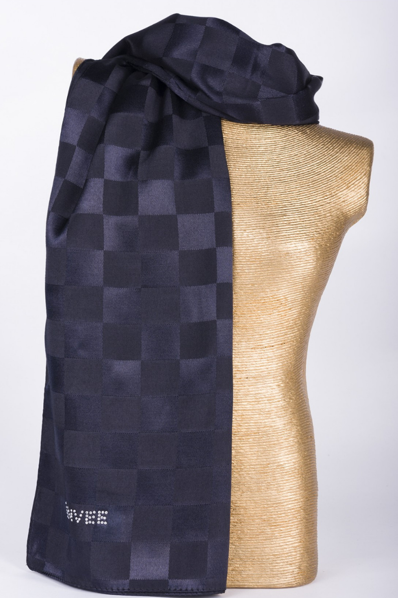 İnvee Square Pattern Shawl-Black 1230