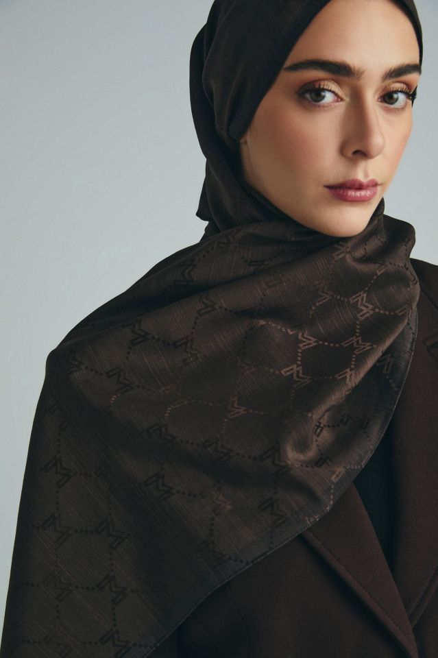 Maisa NEDA PAMUK İPEK ŞAL 70*190 CM - KAHVERENGİ
