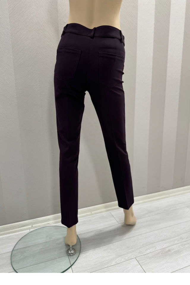 MissWhence Cigarette Pants-Eggplant Purple 24104