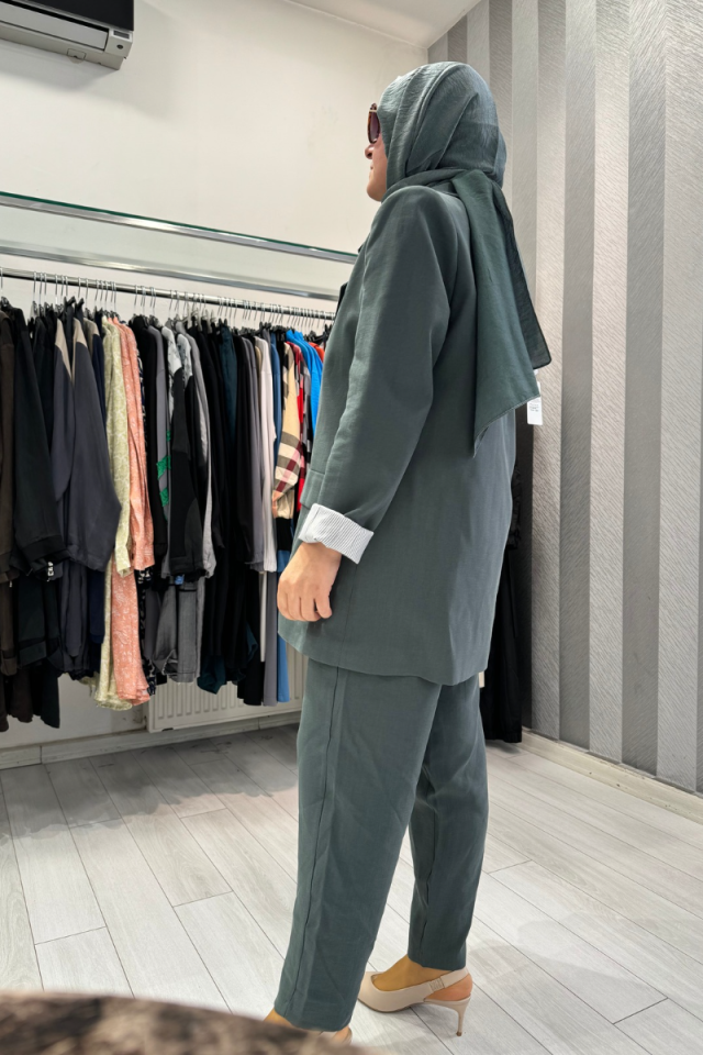 QOOQ Remb Jacket Petrol Green 24SS632