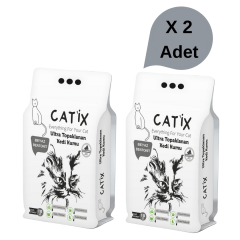 Catix Aktif Karbonlu 10 lt X 2 adet bentonit kedi kumu