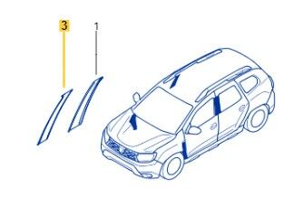 Duster 2-II Ön Sağ Kapı Direk Bandı (2018-2023) 802849199R -Renault Mais