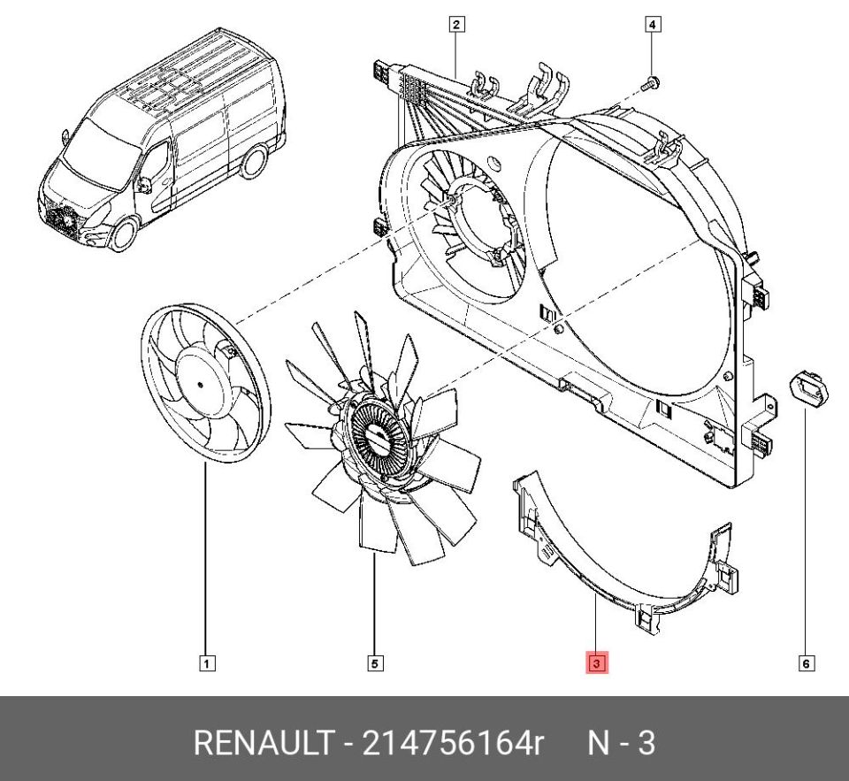 MASTER III  Fan Motor Alt Parçası 214756164R -Renault Mais