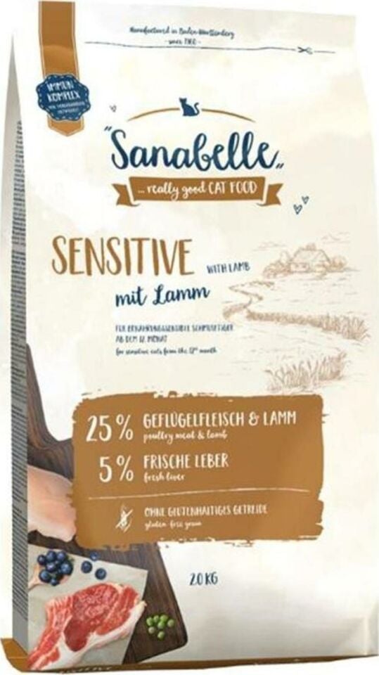 Sanabelle Glutensiz Kuzu Etli Sensitive Kedi Maması 2 kg