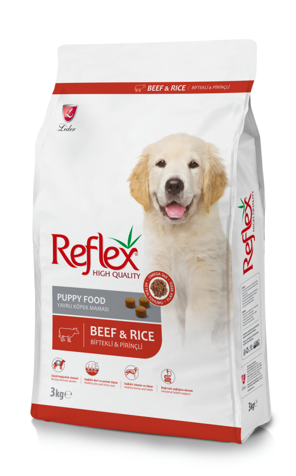 Reflex Puppy Biftekli ve Pirinçli Yavru Köpek Maması 3 Kg