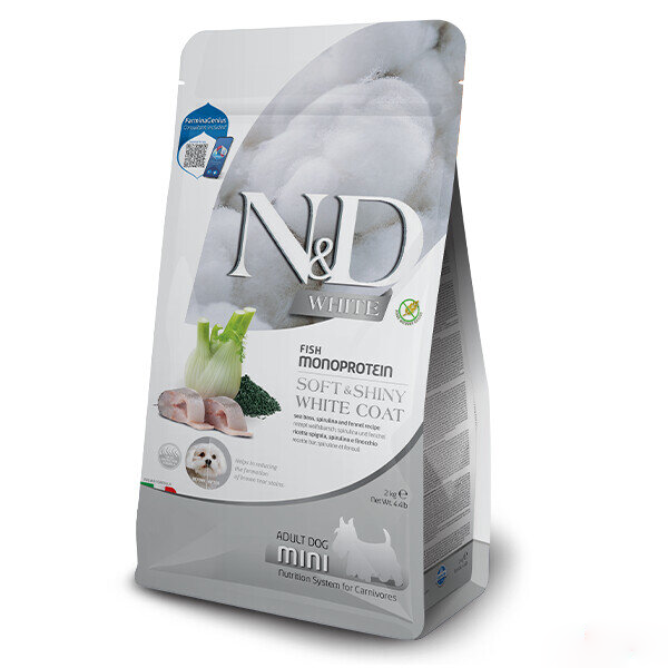 N&D White Levrek Spirulina ve Rezeneli Küçük Irk Yetişkin Köpek Maması 2kg