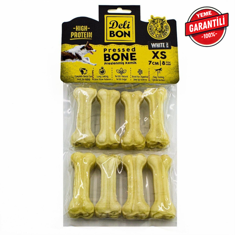 DELİBON DERİ PRES KEMİK 7CM XS BOY 8Lİ PAKET BEYAZ 7CMX8AD.