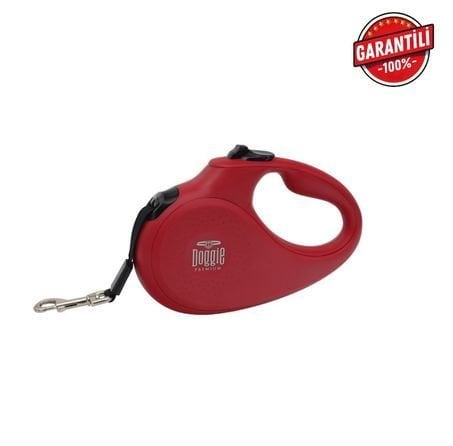 DOGGİE OTOMATİK UZATMA TASMASI MASTER SERİ KIRMIZI 15KG/5MT