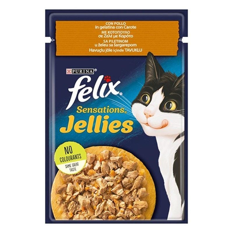 Felix Sensations Tavuk Etli ve Havuçlu Yaş Kedi Maması 85 Gr