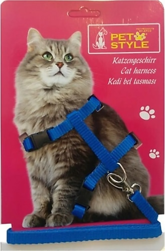 Pet Style Kedi Göğüs Tasması Mavi