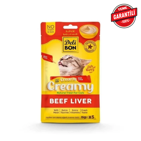 Delibon Creamy Dana Ciğerli Sıvı Kedi Ödül Maması