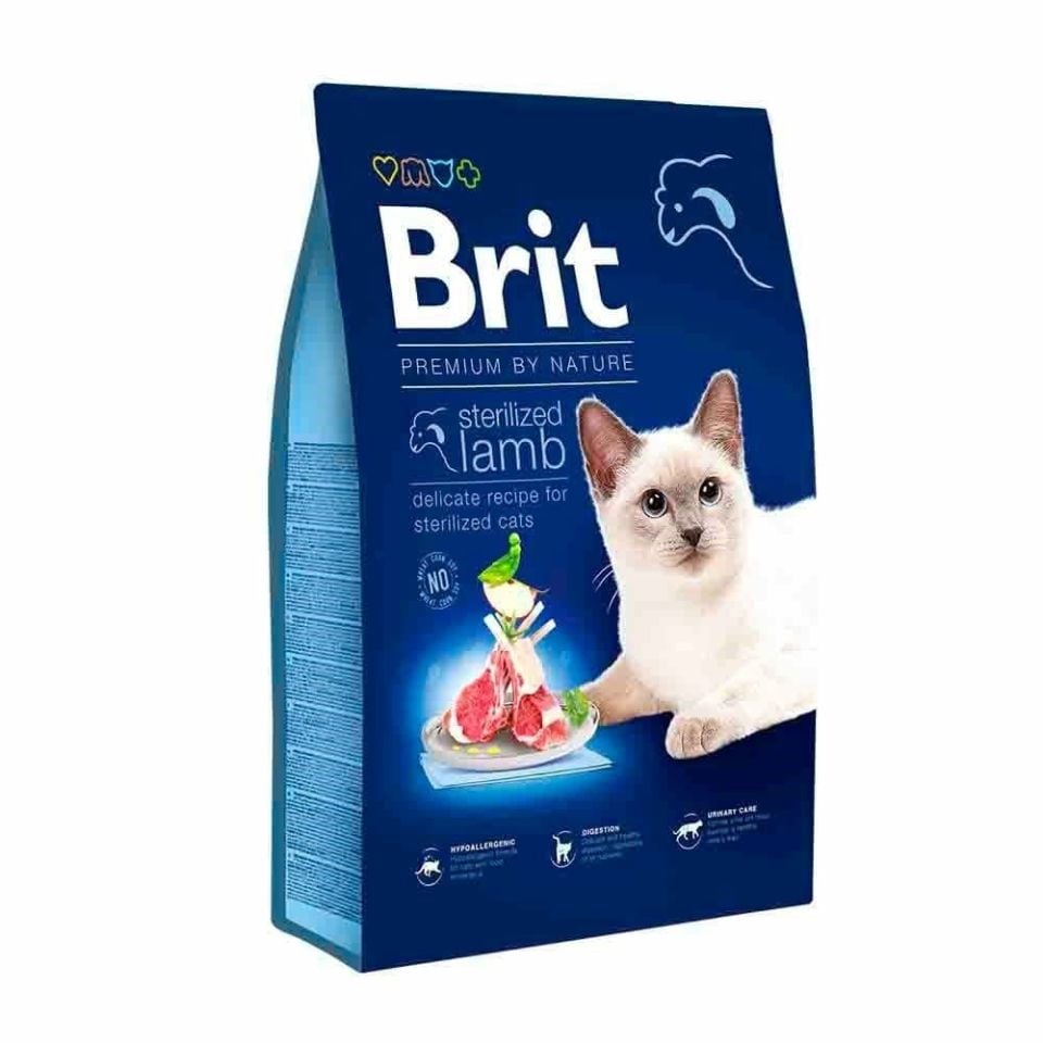 Brit Premium Kuzu Etli Kısırlaştırılmış Yetişkin Kedi Maması 8 Kg