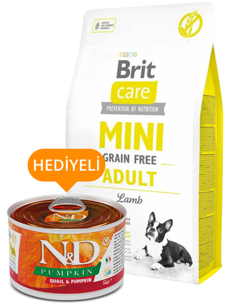 Brit Care Mini Hair & Skin Somonlu ve Ringa Balıklı Tahılsız Küçük Irk Yetişkin Köpek Maması 2 Kg