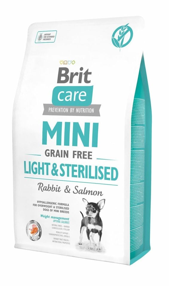 Brit Care Mini Light Sterillised Diyet Tavşanlı Tahılsız Küçük Irk Kısırlaştırılmış Yetişkin Köpek Maması 2 Kg