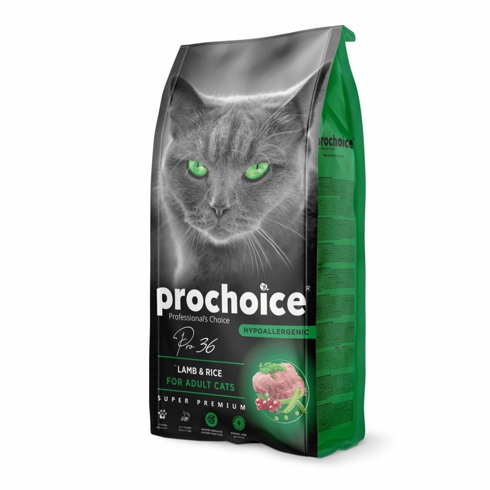 Prochoice Pro 36 Kuzu Etli ve Pirinçli Düşük Tahıllı Yetişkin Kedi Maması 15 Kg