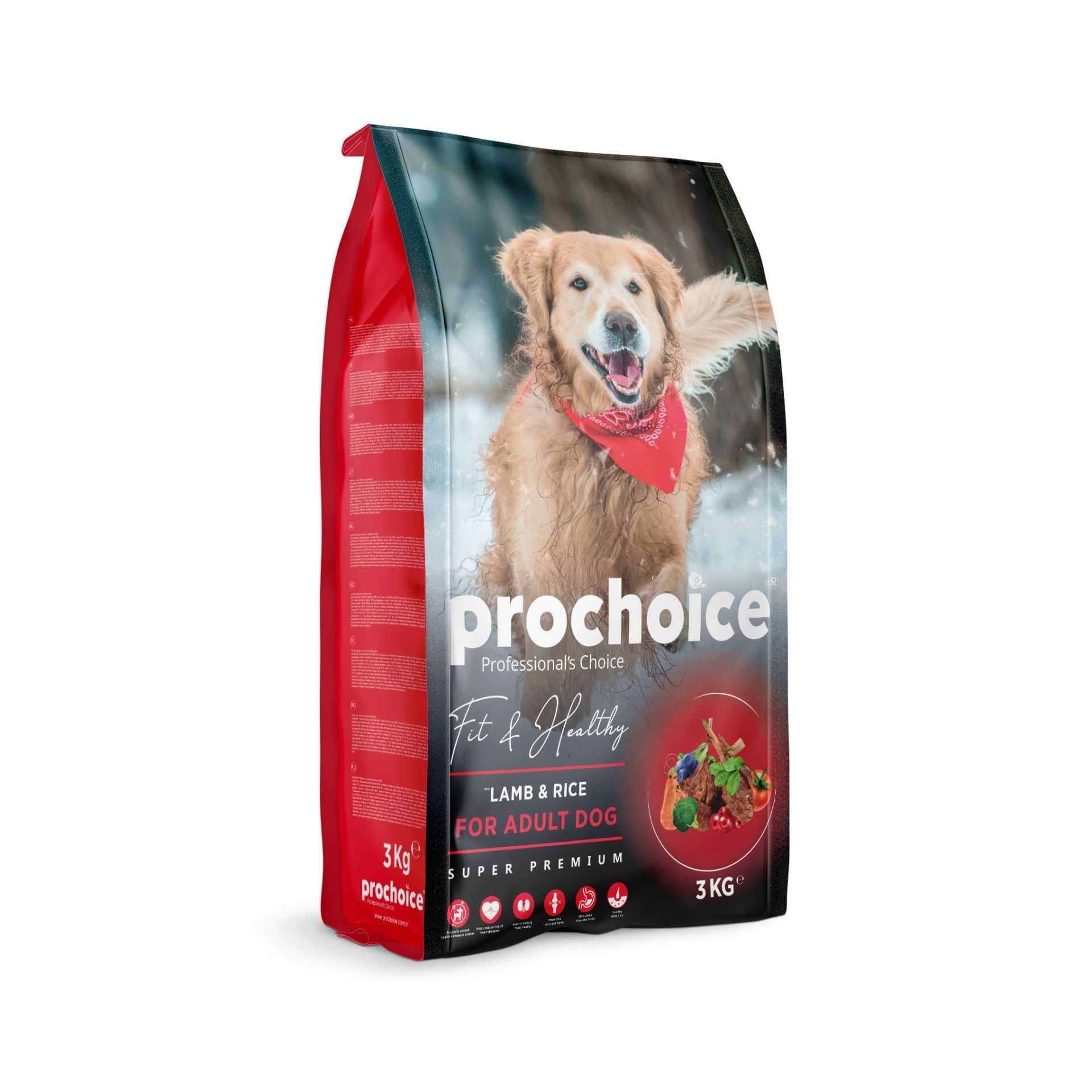 Prochoice Fit & Healthy Kuzu Etli ve Pirinçli Yetişkin Köpek Maması 3 Kg