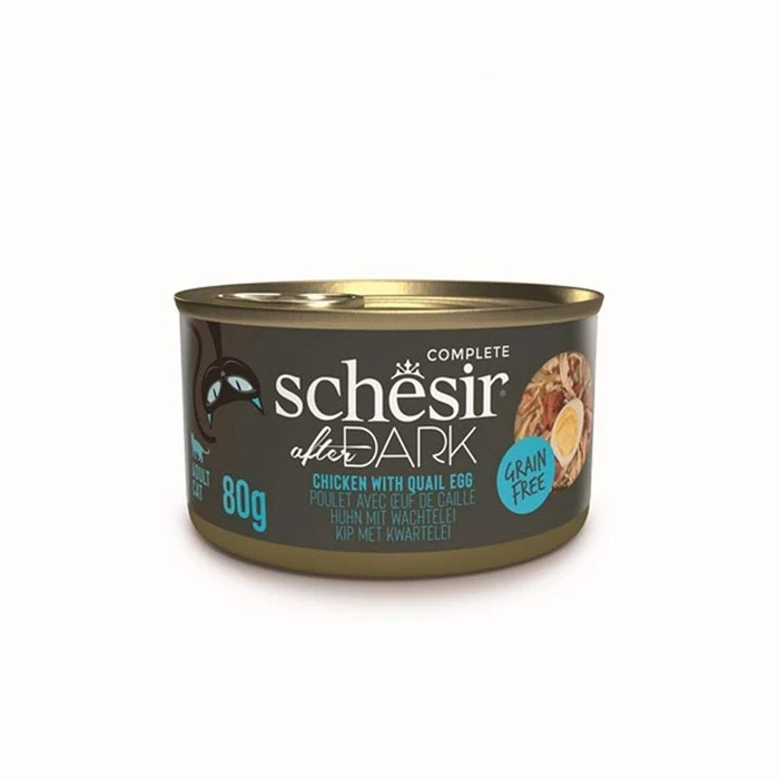 Schesir After Dark Pate Tavuklu ve Bıldırcın Yumurtalı Yetişkin Kedi Konservesi 80 Gr