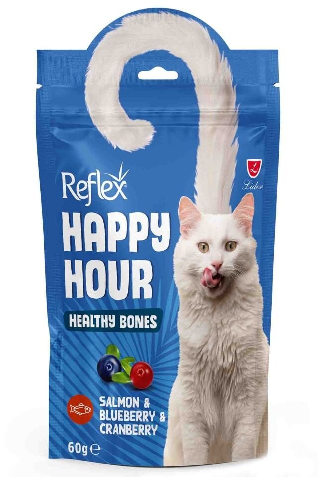 Reflex Happy Hour Healty Bones Somonlu ve Yaban Mersinli Kedi Ödül Maması 60 Gr