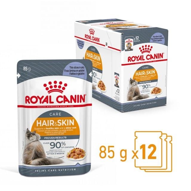 Royal Canin Pouch Jelly Hair Skin Hassas Tüylü Kedi Maması 12X85 Gr