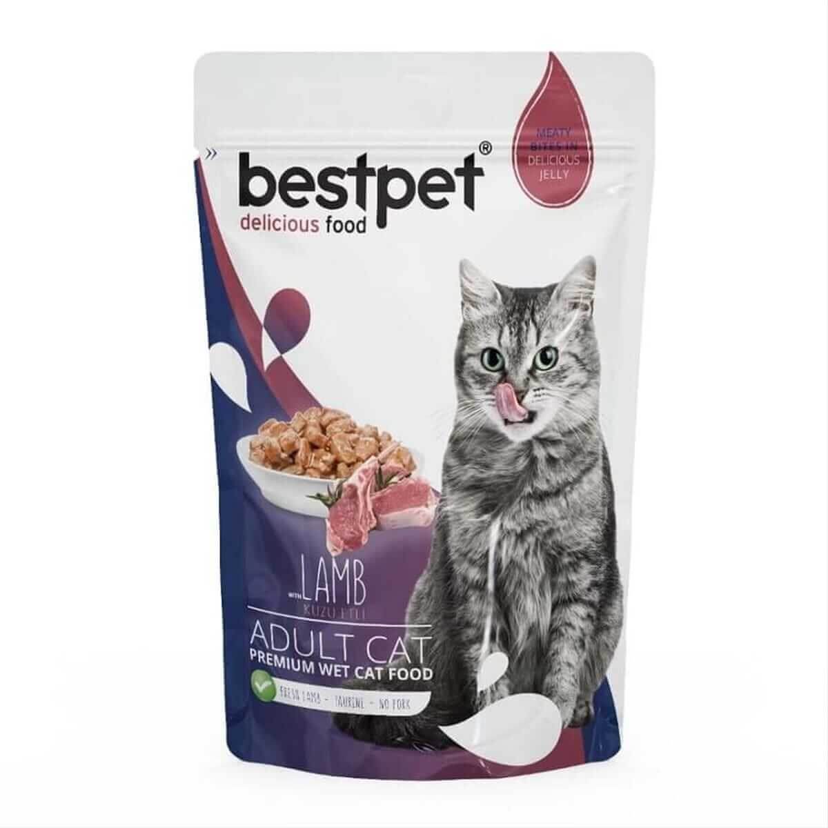 BestPet Pouch Kuzu Etli Yetişkin Kedi Yaş Maması 85 Gr