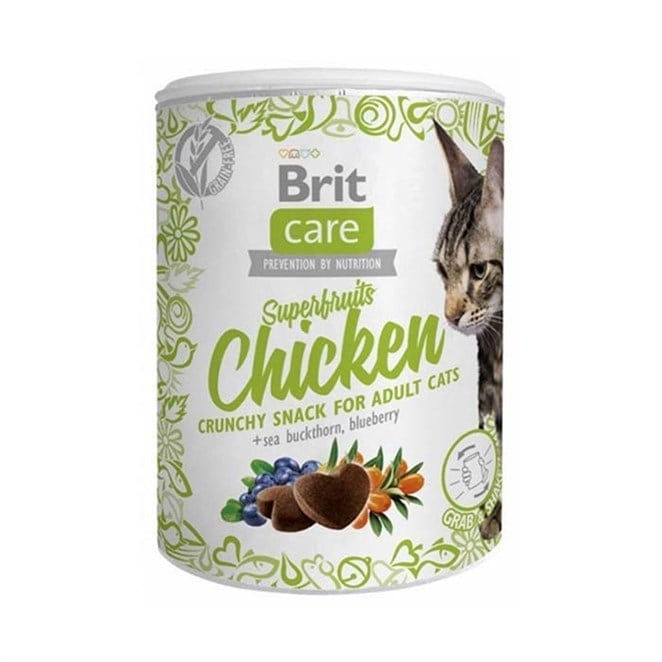 Brit Care Superfruits Tavuklu ve Yaban Mersinli Kıtır Kedi Ödül Maması 100 Gr