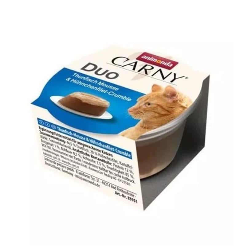 Animonda Carny Duo Jöle İçinde Parça Tavuklu ve Ton Balıklı Yetişkin Kedi Konservesi 70 Gr