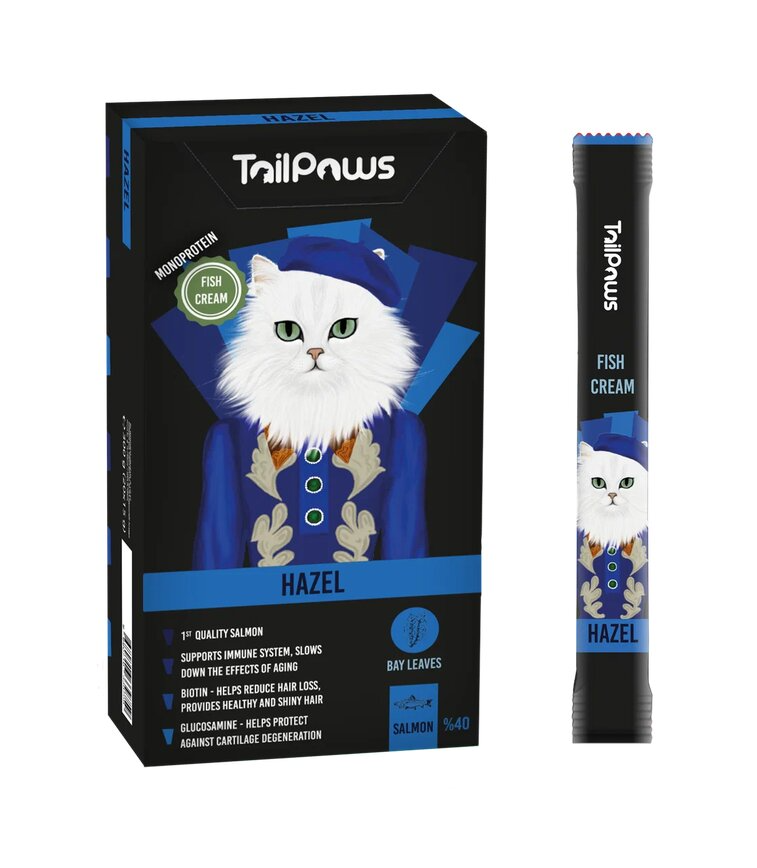 Tail & Paws Hazel Somonlu Şekersiz Sıvı Kedi Ödülü 5X15 Gr