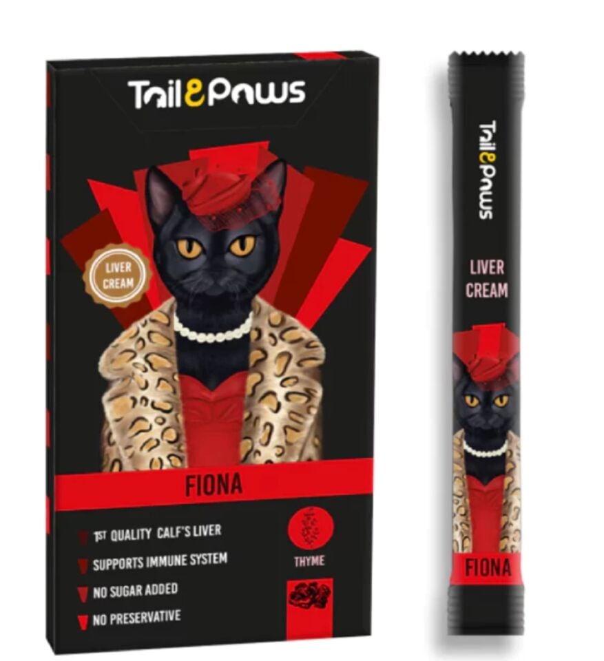 Tail & Paws Fiona Ciğerli Şekersiz Sıvı Kedi Ödülü 5X15 Gr