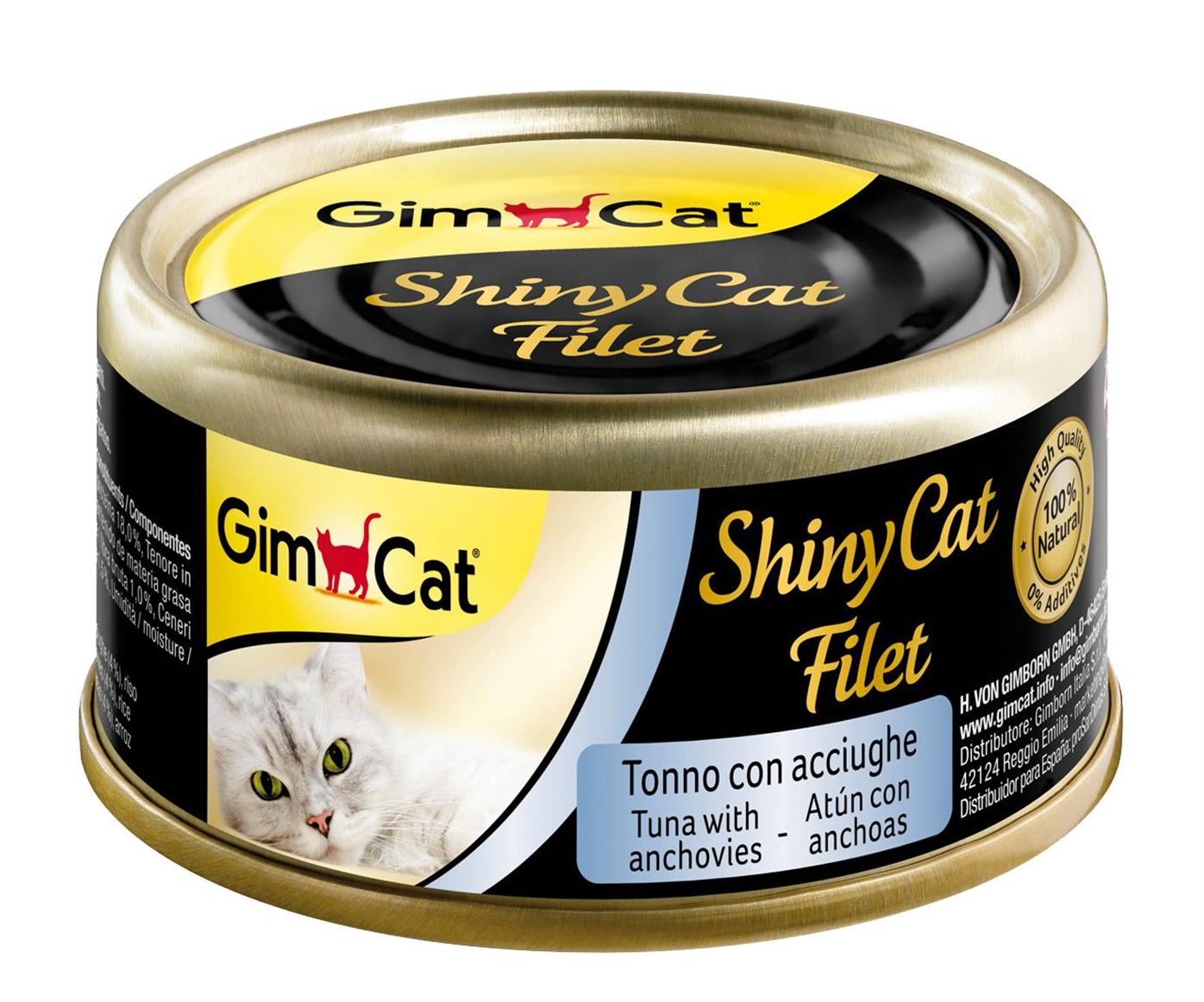 GimCat Shinycat Fileto Tunalı ve Ançuezli Kedi Konservesi 70 Gr