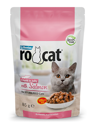 RoCat Somonlu Kısırlaştırılmış Yaş Kedi Maması 85 Gr