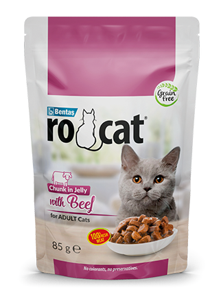 RoCat Sığır Etli Yaş Kedi Maması 85 gr