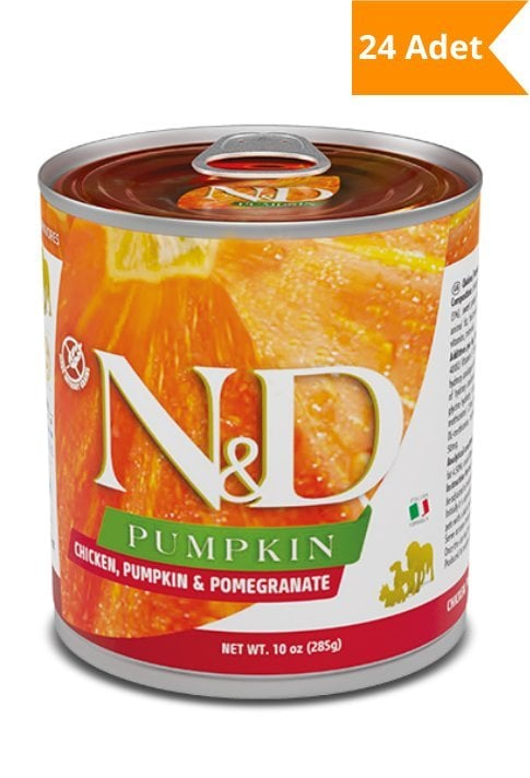 N&D Pumpkin Tavuklu ve Narlı Yavru Konserve Köpek Maması 285 Gr 24'lü