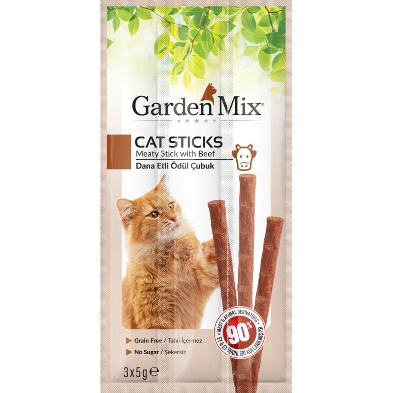 Garden Mix Dana Etli Stick Kedi Ödülü 3X5 Gr