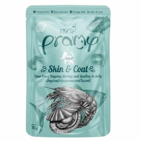 Pramy Ton Balıklı Soslu Karides ve Tarak Jöleli Yetişkin Kedi Maması 70 Gr