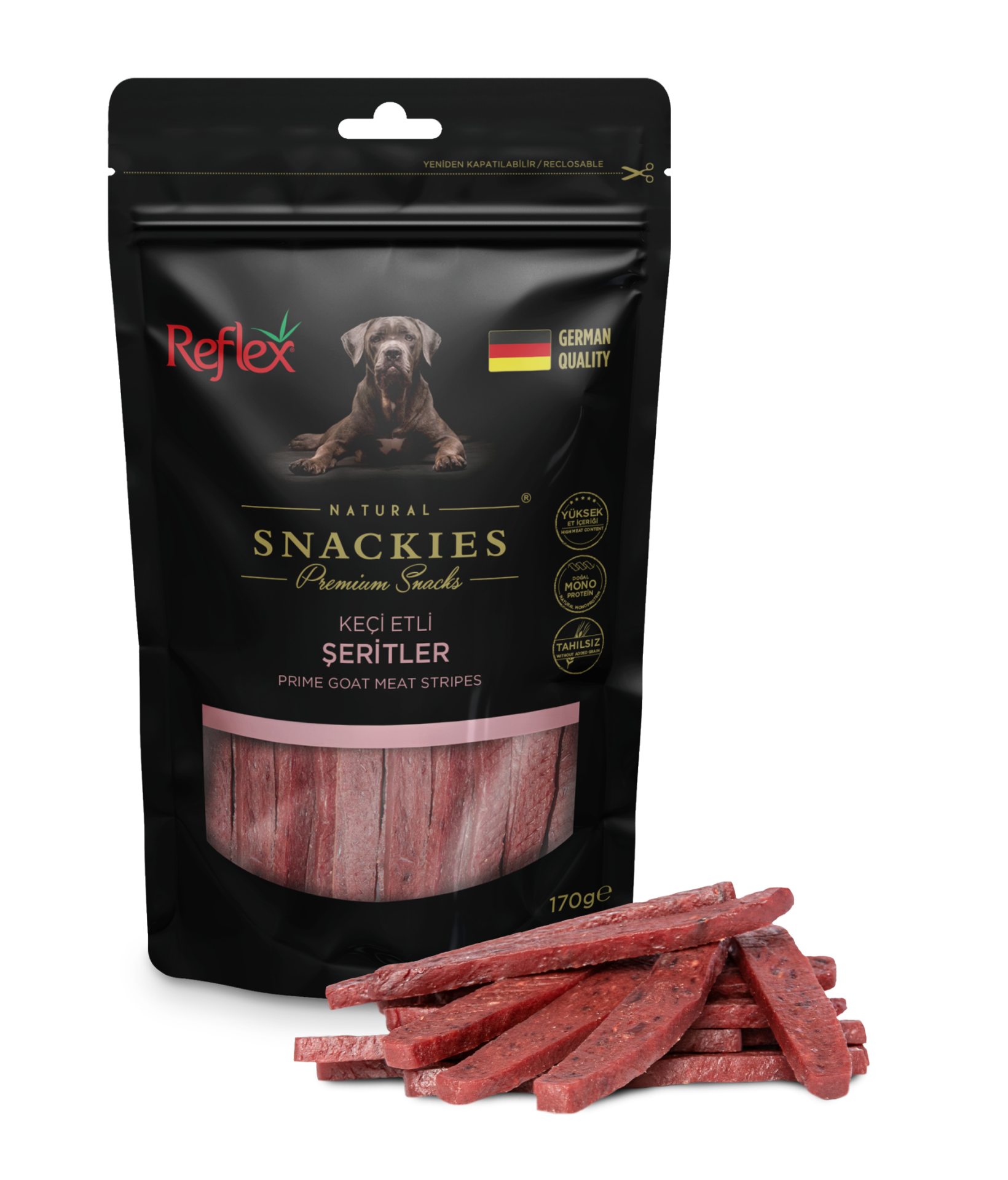 Reflex Snackies Keçi Etli Şeritler 170 Gr