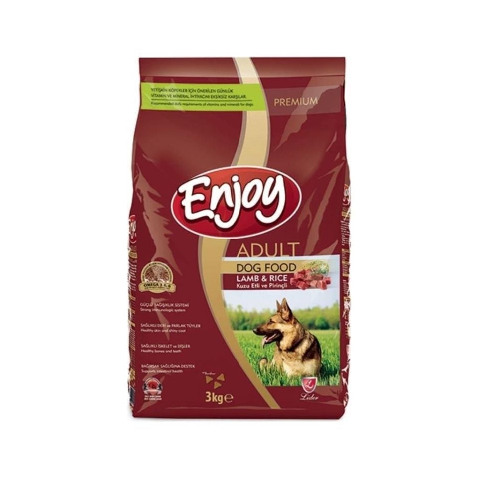 Enjoy Kuzu Etli ve Pirinçli Yetişkin Köpek Maması 3 Kg