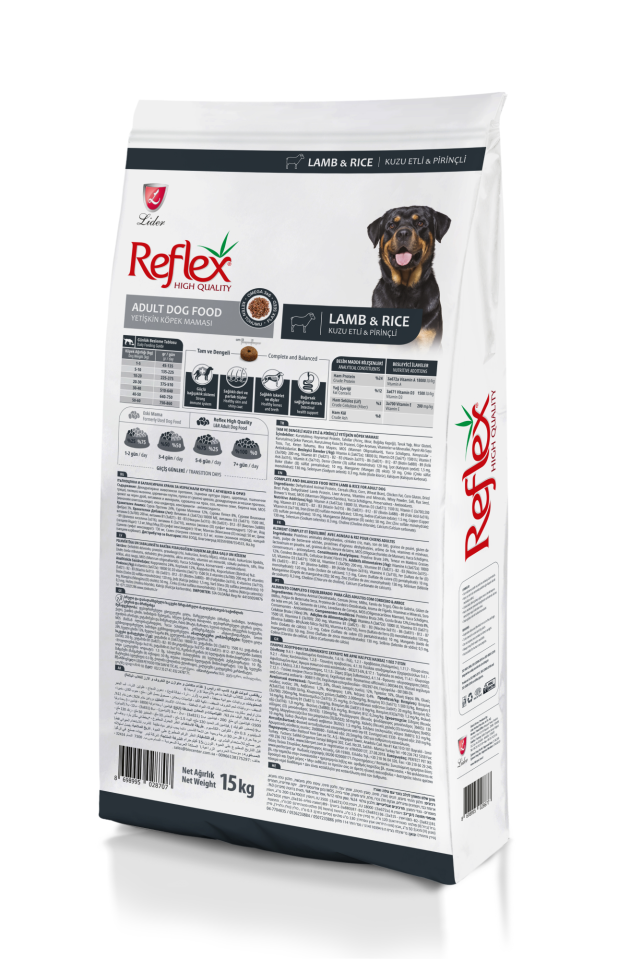 Reflex Kuzu Etli ve Pirinçli Yetişkin Köpek Maması 15 Kg