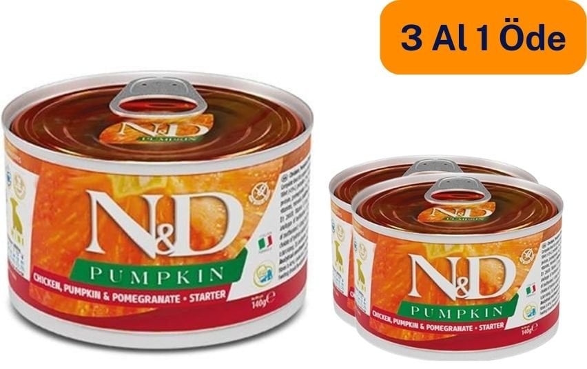 N&D Pumpkin Tavuklu ve Narlı Mini Irk Starter Yavru Konserve Köpek Maması 140 Gr