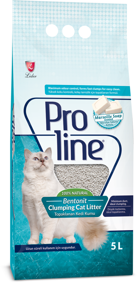 Proline Marsilya Sabunu Kokulu Topaklanan Bentonit Kedi Kumu 5 Lt